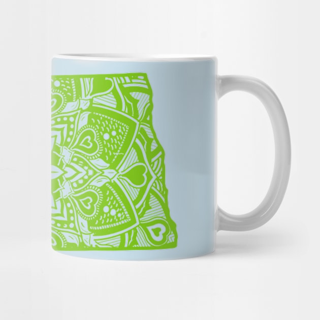 Green Hawaii State Gift Mandala Yoga HI Art by Get Hopped Apparel